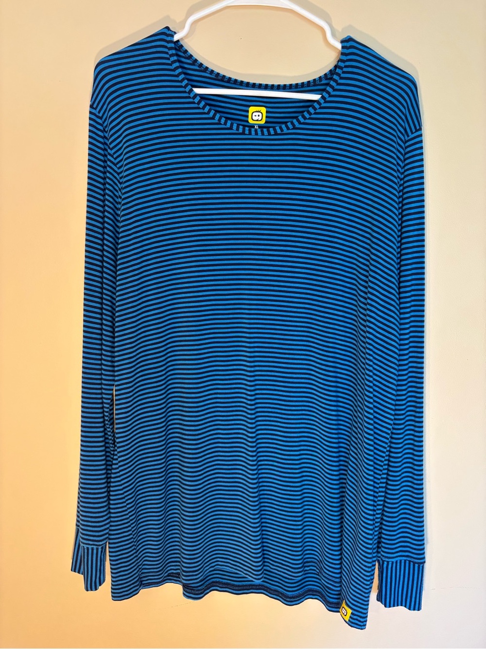 Striped Blue & Black Crewneck Women's Sweater